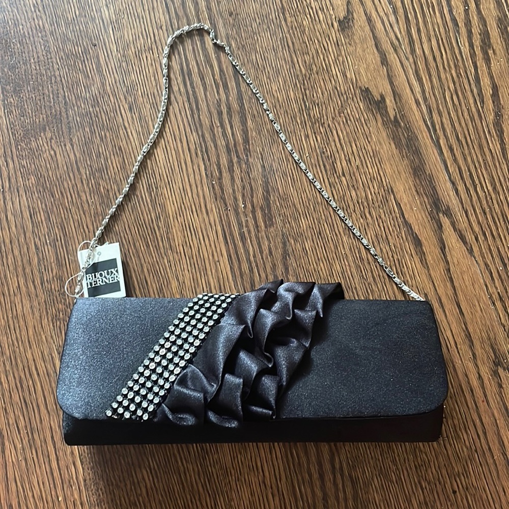 Bijoux Terner Evening Sequin Black Handbag